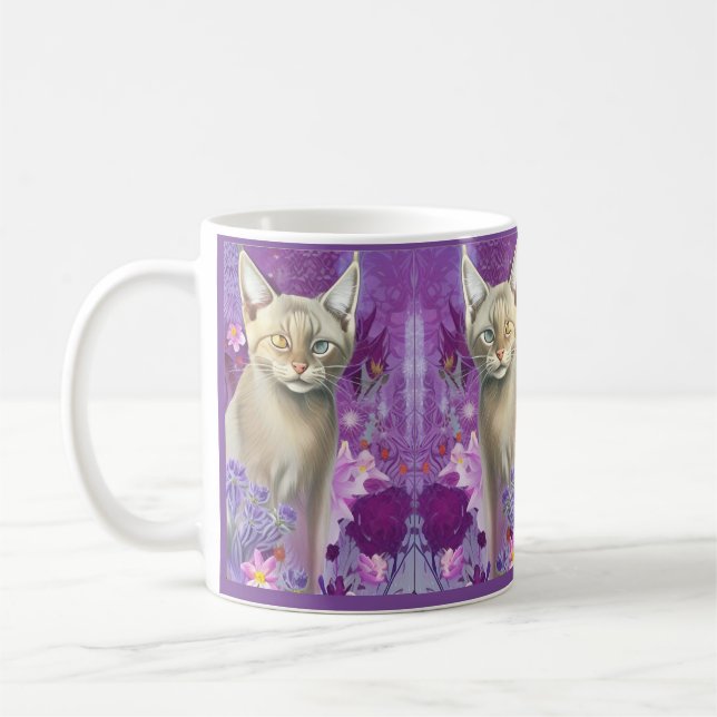 Taza De Café Gatito siamés teñido de rosa (Izquierda)