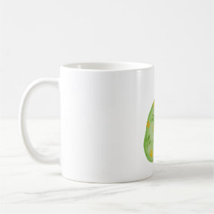 Taza De Café gatito verde lindo floral