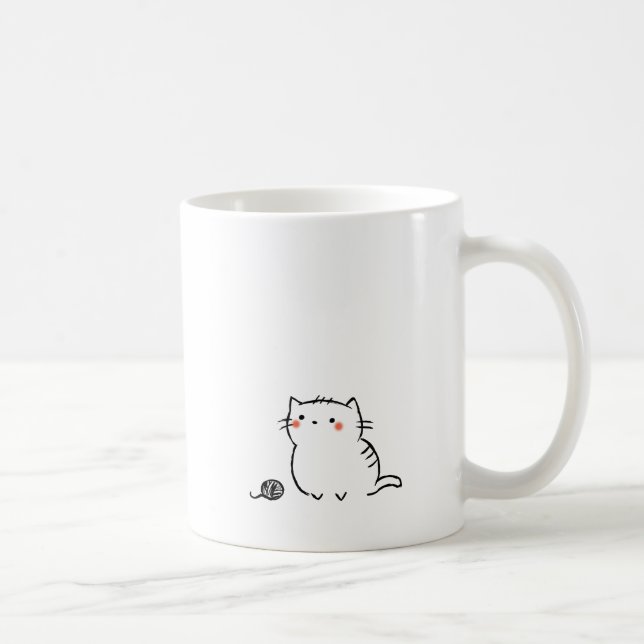 Taza De Café Gatito y hilado (Derecha)