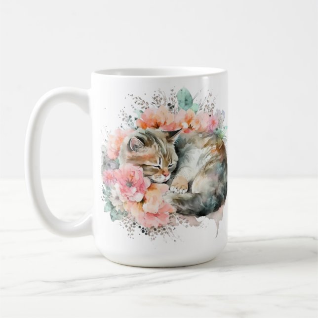 Taza De Café Gatitos Adorables Línea Cerámica Mug (Izquierda)