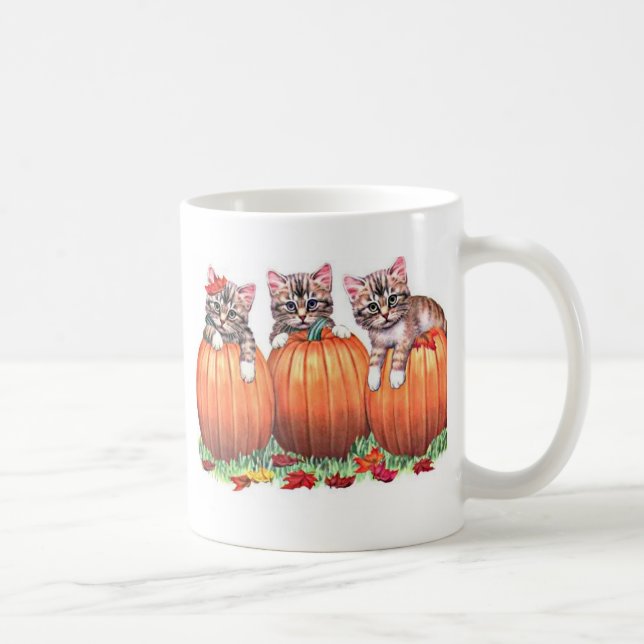 Taza De Café Gatitos en calabazas para Halloween (Derecha)