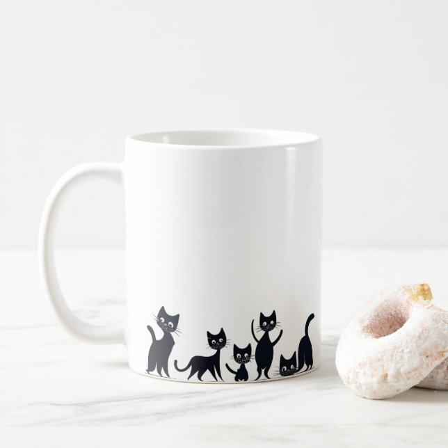 Taza De Café Gatitos en diferentes posiciones (Con donut)