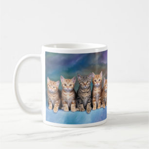 Taza De Café Gatitos en tabby en fila