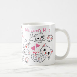 Taza De Café Gatitos, ratones y corazones personalizados