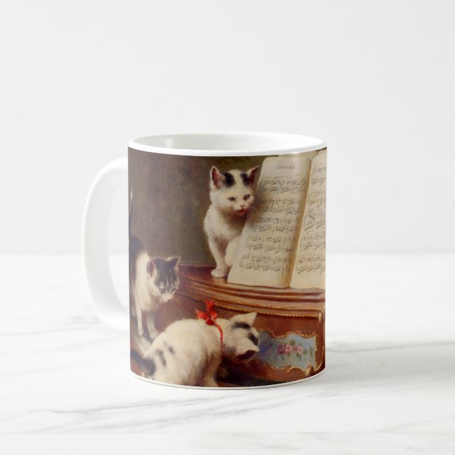 Taza De Café Gatitos y piano (Anverso izquierdo)