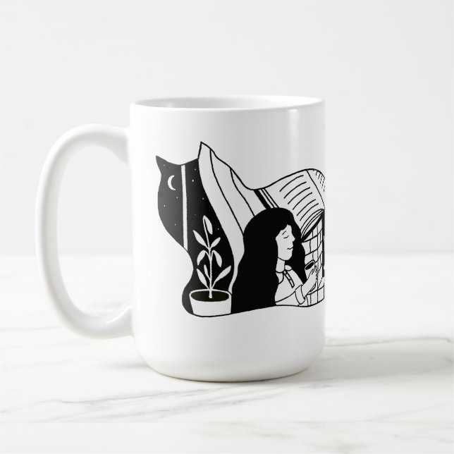 Taza De Café Gato Acogedor (Izquierda)