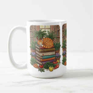 Taza De Café Gato Acogedor & Cosecha Fresca, Día Mundial Vegeta