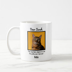 Taza De Café Gato Adoptado Divertido Foto Personalizada