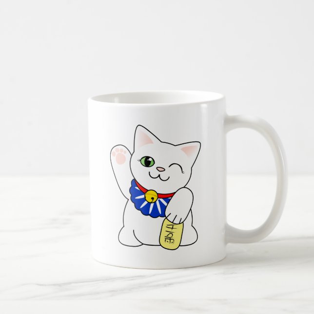 Taza De Café Gato afortunado de Maneki Neko (Derecha)