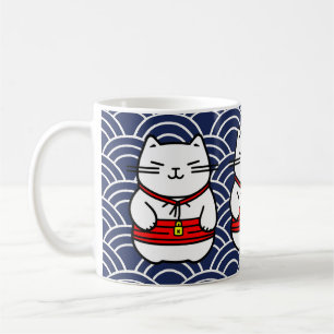 Taza De Café Gato afortunado japonés o Maneki-Neko