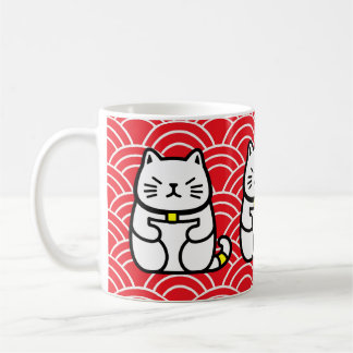 Taza De Café Gato afortunado japonés o Maneki-Neko