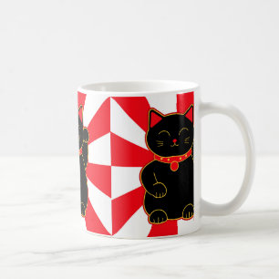 Taza De Café Gato afortunado negro