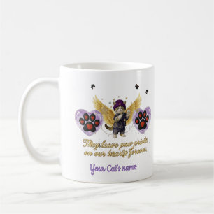 Taza De Café Gato alado dorado personalizado