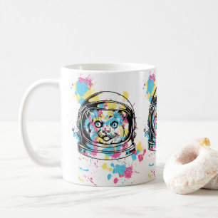 Taza De Café Gato Alien Cute Gatito Espacio Galaxia Gato Espaci