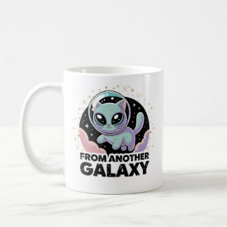 Taza De Café Gato Alien Diseño Cósmico Arte Espacial Gatito Cie