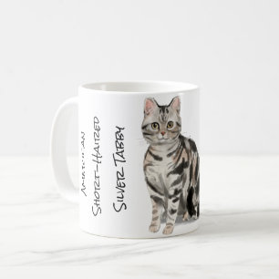 Taza De Café Gato American Shorthair Silver Tabby