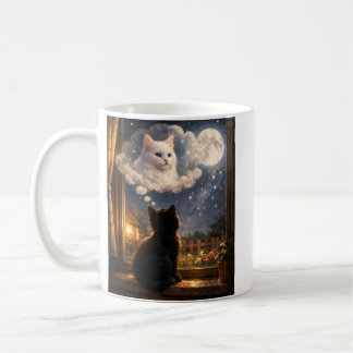 Taza De Café Gato Amor Luna y Estrellas