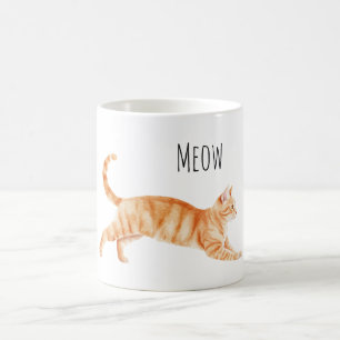 Taza De Café Gato Anaranjado Maullido