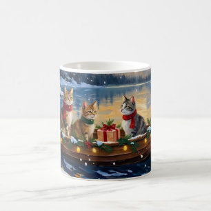 Taza De Café Gato Angora Turco Navidad Barco Fiesta