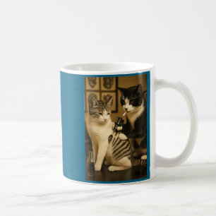 Taza De Café Gato Antiguo Fumando Tatuaje Gato Tinta Artista Di
