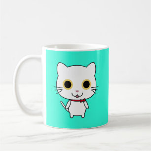 Taza De Café Gato Antropomórfico Blanco Clipart