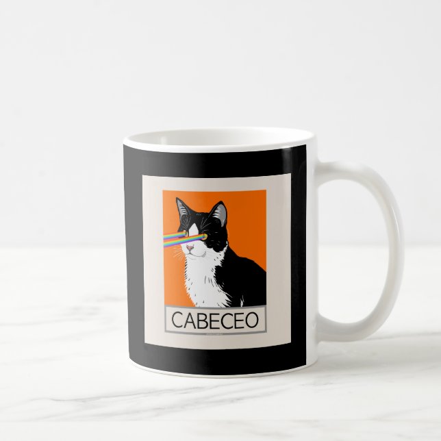 Taza De Café Gato argentino de tango cabeceo con ojos láser (Derecha)