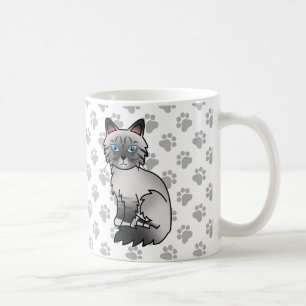 Taza De Café Gato atigrado azul Birman / Ragdoll adorable & pat