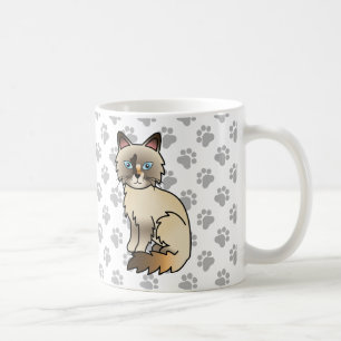 Taza De Café Gato atigrado Birman / Ragdoll lindo y patas