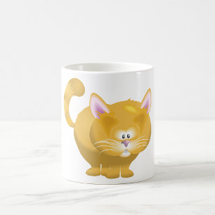 Taza De Café Gato atigrado ginger redondo lindo