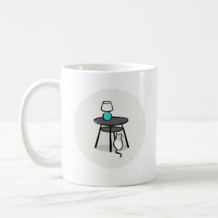 Taza De Café Gato bajo Mug. de tabla