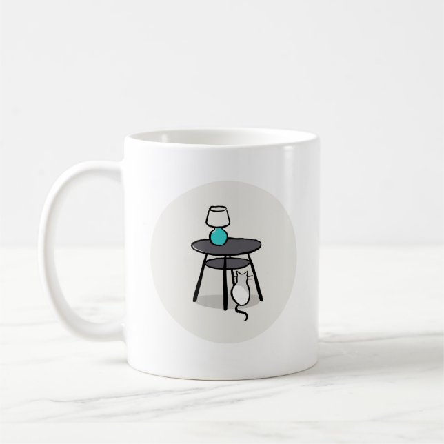 Taza De Café Gato bajo Mug. de tabla (Izquierda)
