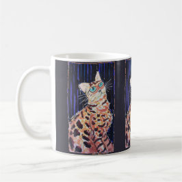 Taza De Café Gato Bengalí Neon Noir