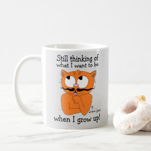 Taza De Café Gato Bigote Dibujo Dicho Divertido