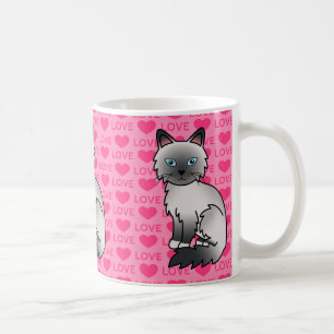 Taza De Café Gato Birman de punto azul / Ragdoll Amor de gato