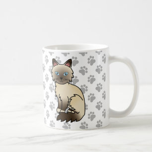 Taza De Café Gato Birman / Ragdoll de Chocolate Point Cute Cat