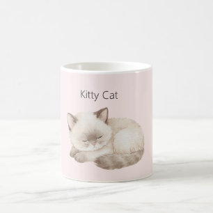 Taza De Café Gato Blanco Gris Kitty