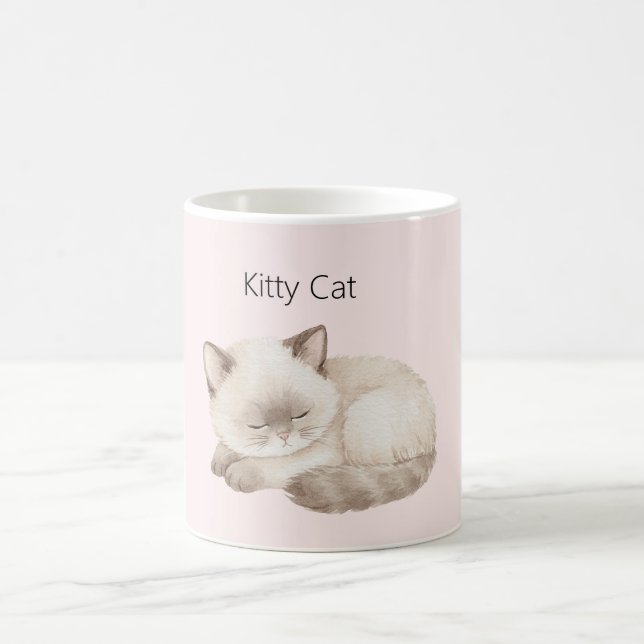Taza De Café Gato Blanco Gris Kitty (Centro)