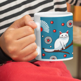 Taza De Café Gato blanco japonés oriental