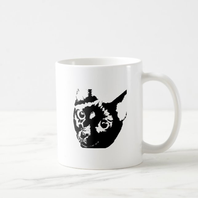 Taza De Café Gato blanco negro (Derecha)