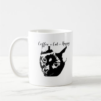 Taza De Café Gato blanco negro personalizado