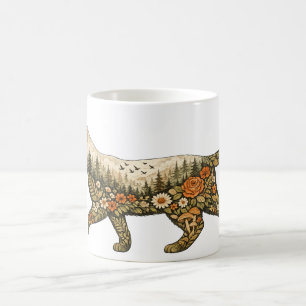 Taza De Café Gato Boho — Nombre Personalizado Regalo Floral de