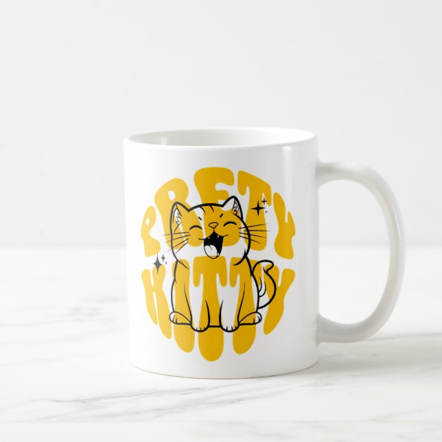 Taza De Café Gato bonito gatito lindo (Derecha)