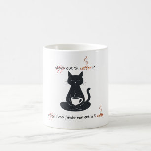 Taza De Café  Gato + Café = Garras” Diseño Minimalista 