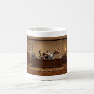 Taza De Café Gato Calico Divertido Derribando un Jarrón | Caos