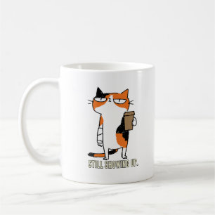 Taza De Café Gato Calico Gruñón que todavía se presenta con caf