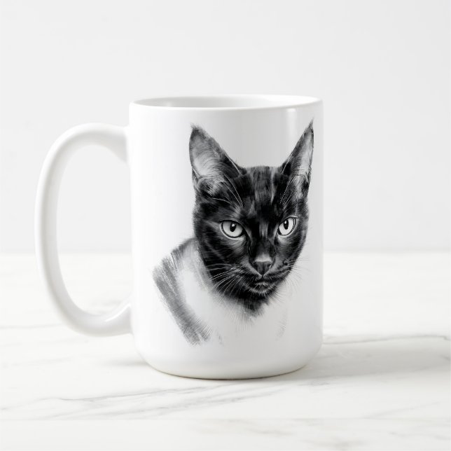 Taza De Café Gato Carbón (Izquierda)