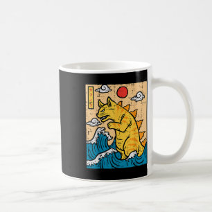 Taza De Café Gato Catzilla Gracioso Japonés Wave Art Hombres Mu