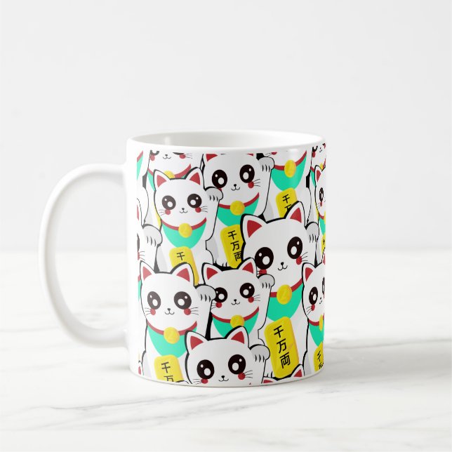 Taza De Café Gato chino afortunado (Izquierda)