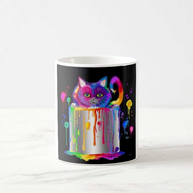 Taza De Café Gato colorido (Centro)