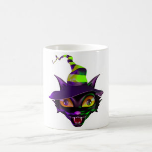 Taza De Café Gato Colorido Espeluznante